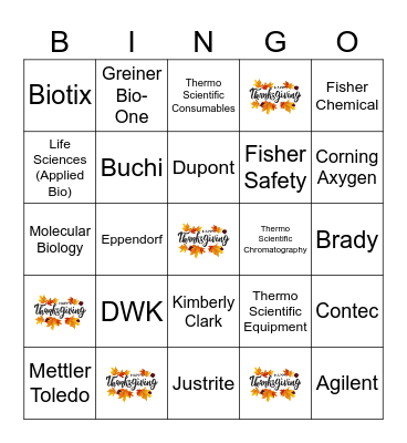 IDT Vendor Fair Bingo Card