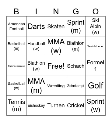 Sportler:innen Bingo Card