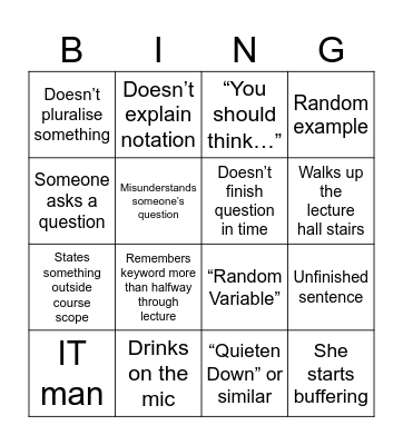 Deblingo Bingo Card