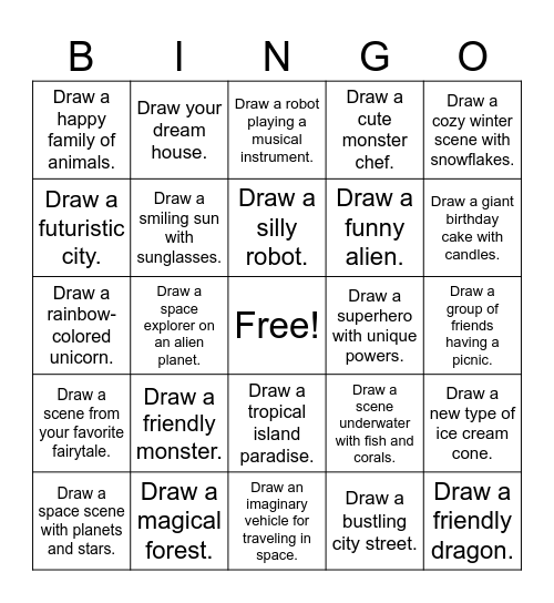 Drawing Bingo #2 Bingo Card