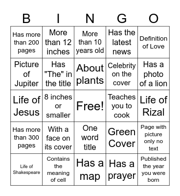 LIBRARY HUNT P Bingo Card