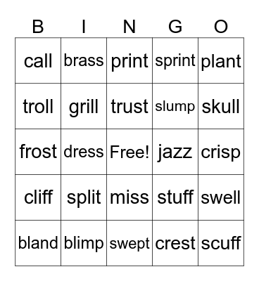 November 13 Bingo Card