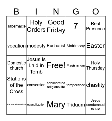EASTER Bingo Card