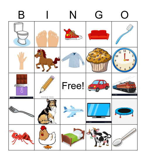 Vocabulaire - Semantic Feature Analysis Bingo Card