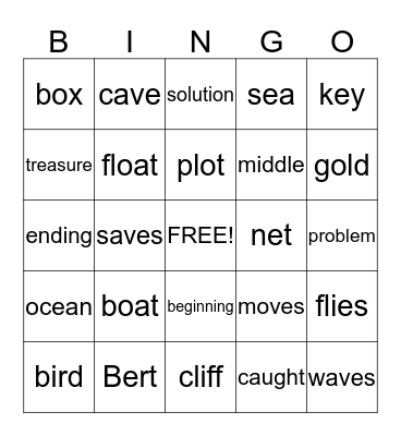 Bert's Boat Bingo Card
