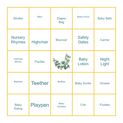 BABY BINGO!! Bingo Card