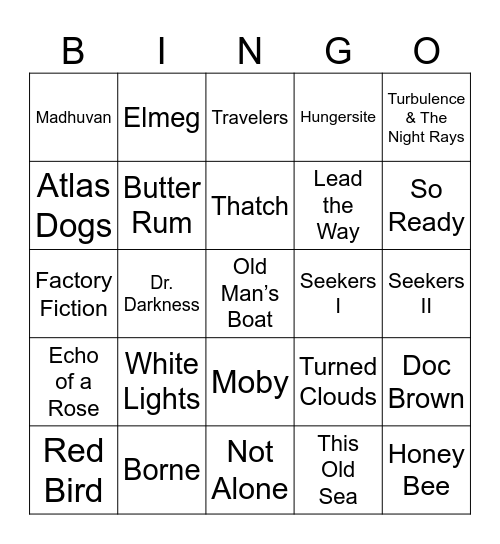 Get Involved Bingo Card