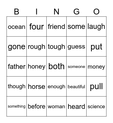 91 Bingo Card
