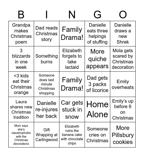 Christmas Bingo Card