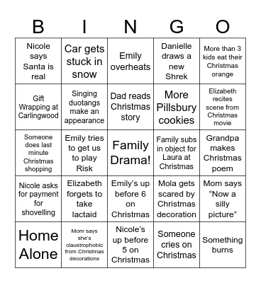 Mike's Christmas Bingo Card