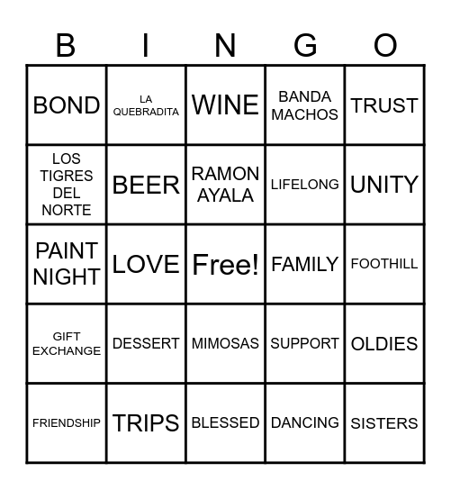 PP FRIENDSGIVING Bingo Card