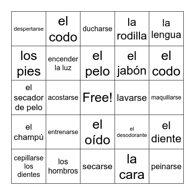 La Rutina Diaria Bingo Card