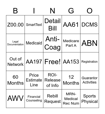 Corewell Health Bingo Card