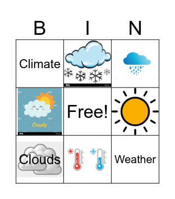 Climate vs Weather Bingo Card
