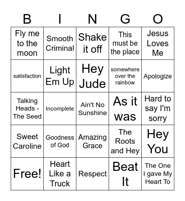 ALF Music Bingo Card