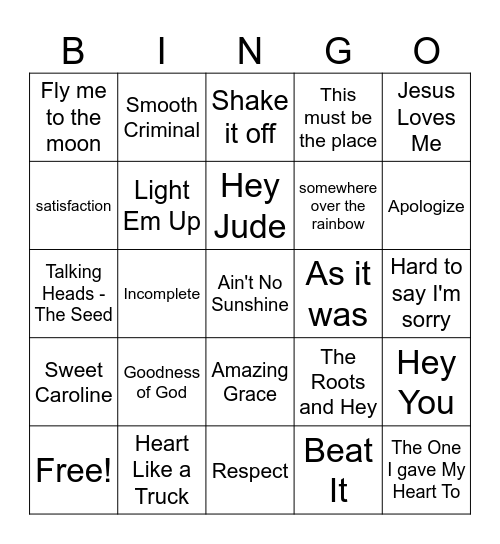 ALF Music Bingo Card