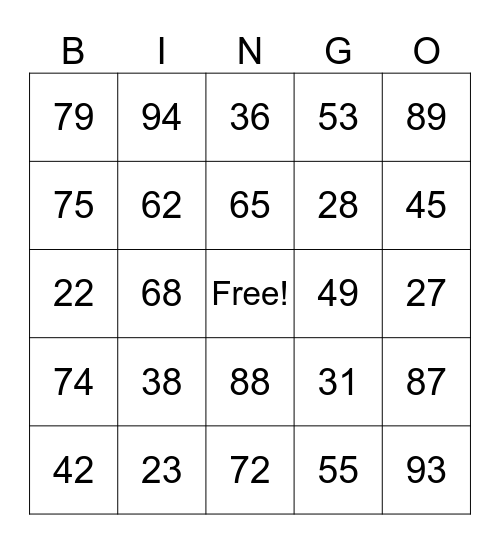 Addition BINGO! Bingo Card