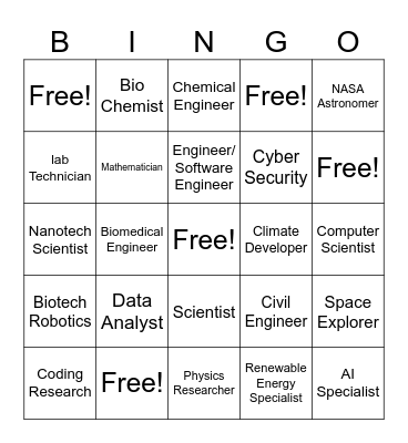 Career Bingo Card