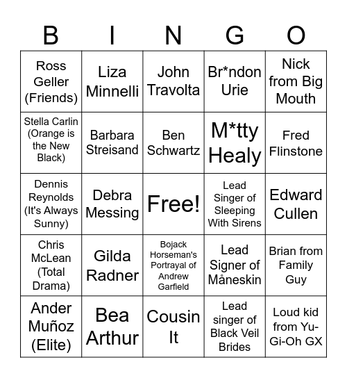 People Europeans Have Told Me I Look Like Bingo Card