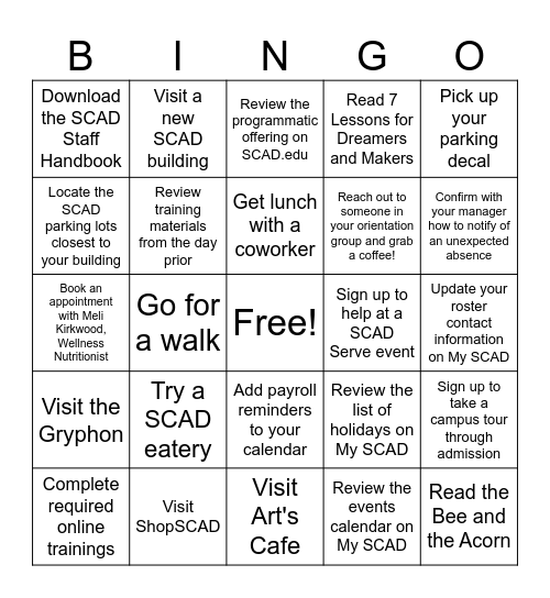 New Hire BINGO | Week 1 Bingo Card