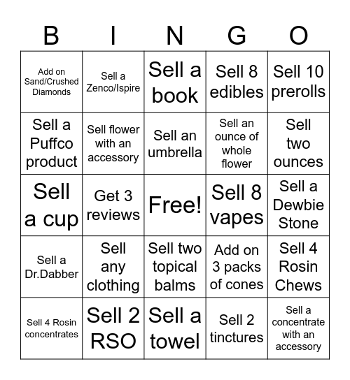 Get Excited Bingo Card