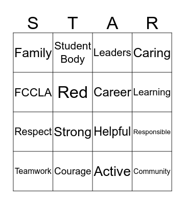 FCCLA Bingo Card