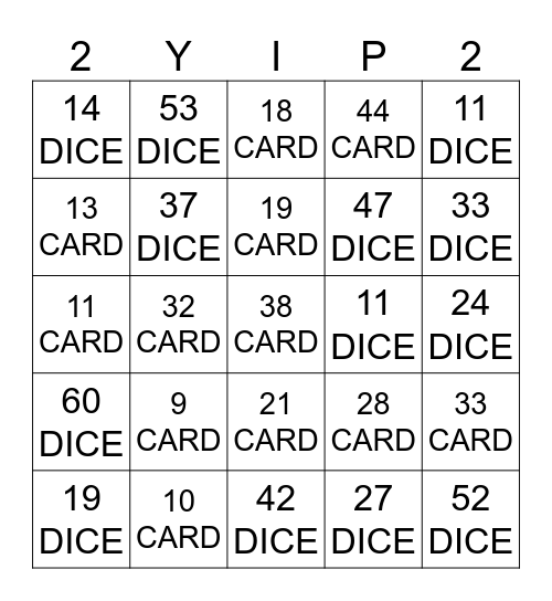 YOUR INDIVIDUAL PICKS Bingo Card