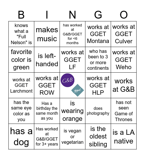 Find a person who... Bingo Card