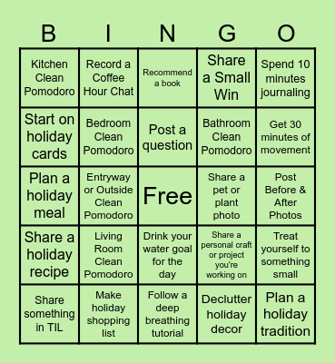 Housespouse Hideout - Week 46 Bingo Card