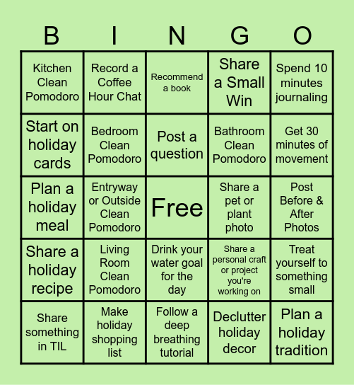 Housespouse Hideout - Week 46 Bingo Card