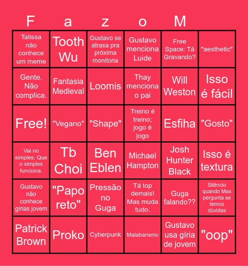 Bingo Final Bingo Card