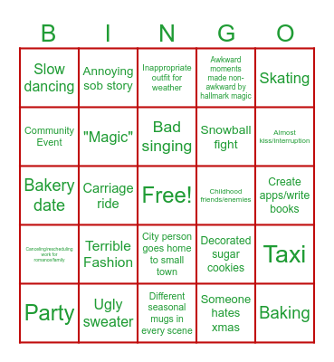 Hallmark Bingo Card