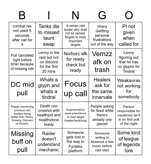 MA Raider Bingo Card