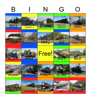 American Locomotives 1900-1950 Bingo Card