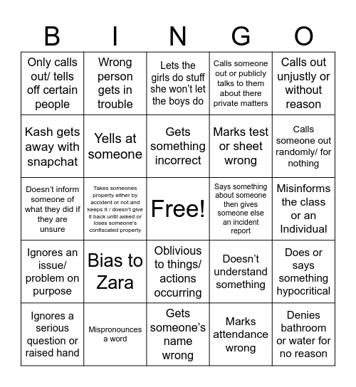 FlyingFox Bingo Card