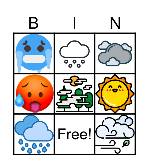 WEATHER Bingo Card
