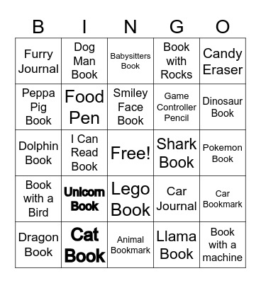 Bookfair Bingo Card