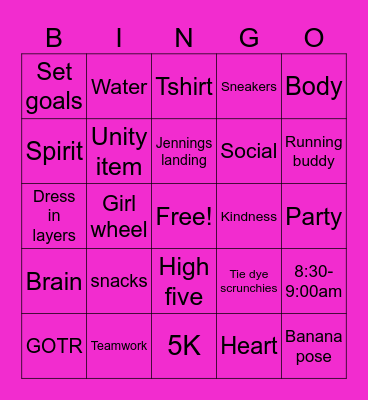 GOTR 2023 Bingo Card