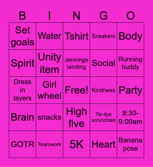 GOTR 2023 Bingo Card