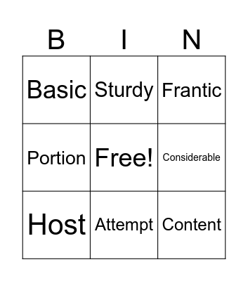 Thanksgiving Bingo Card