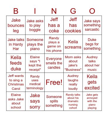 Baughman Bingo Card