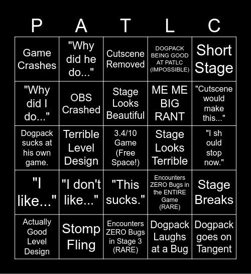 Pyrite Adventure: The Lasting Course BINGO Card