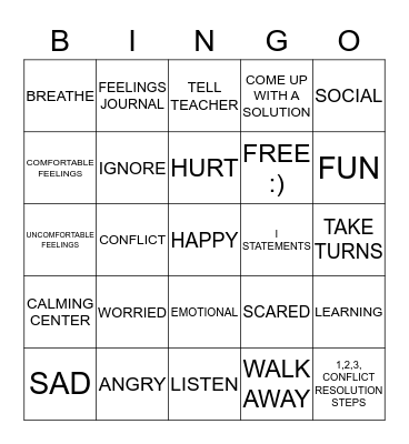 SELF  Bingo Card