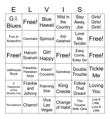 Movies with Bingo Card