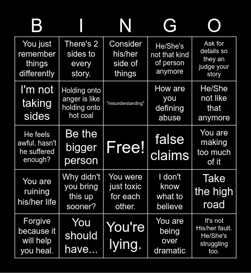 Apologist Bingo Card