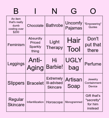 What Women Want Bingo Card