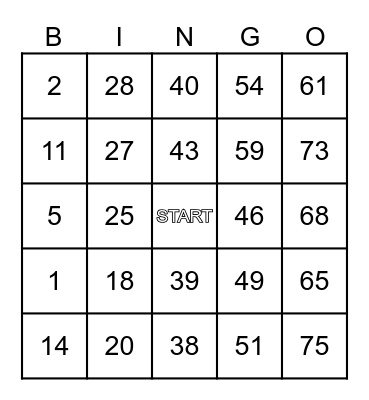 Game of Athena Bingo Card