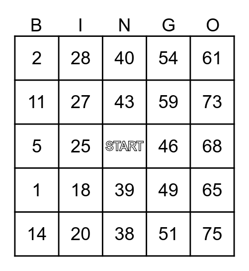 Game of Athena Bingo Card