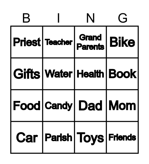 Thankful Bingo Card