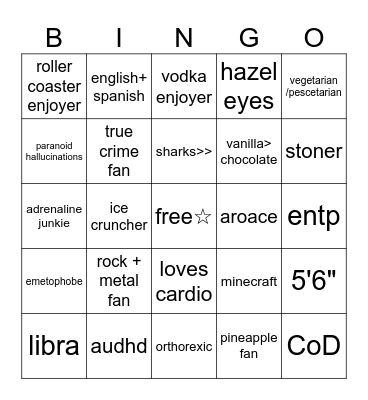 ben bingo Card